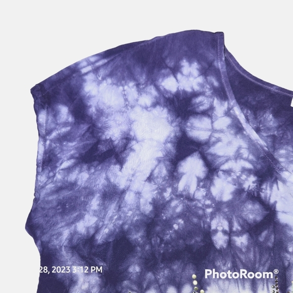 Dressbarn Slip On Blouse Front Tie and White Bling - Picture 6 of 8